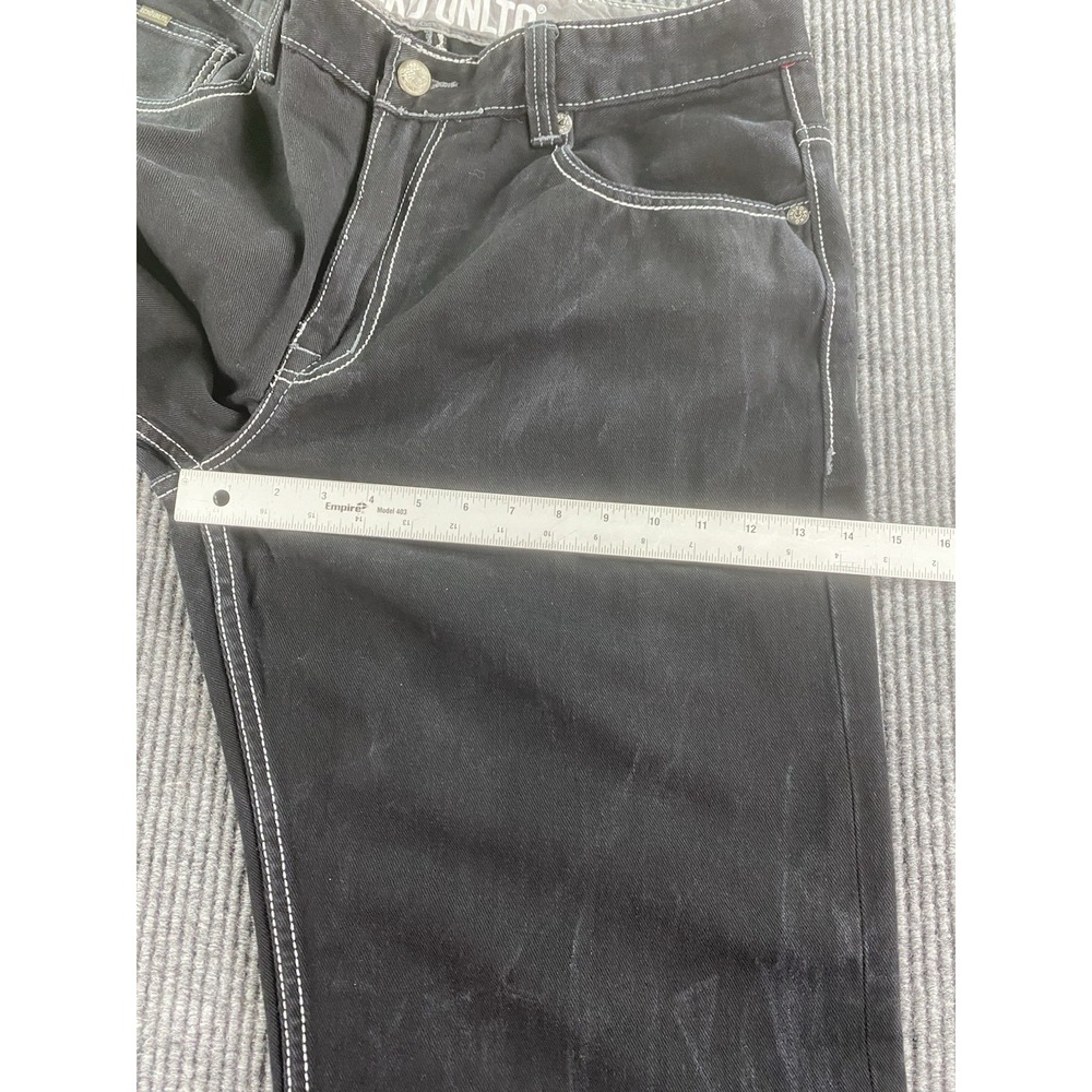 Ecko Jeans Men 38x32 Black Cotton Denim Streetwear Grunge Skater Baggy Fit Y2k - Picture 4 of 16